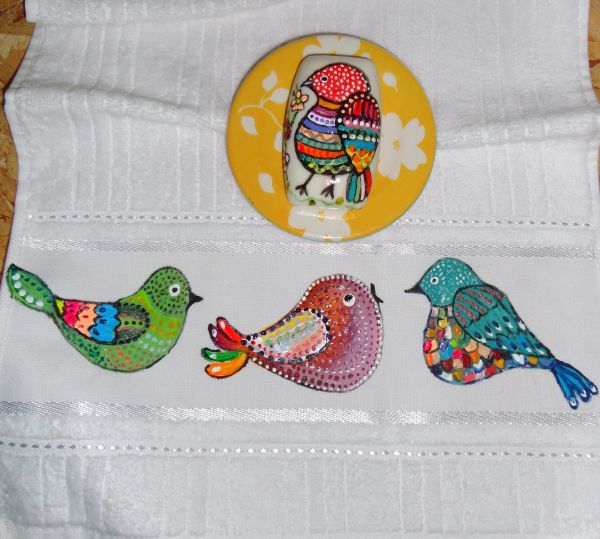 Sabonetes Pintados à Mão Pássaros